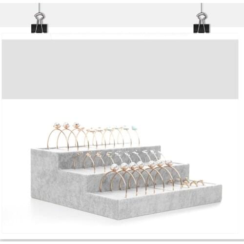 1Pc White 3-Tier Velvet Bracelet Chain Watch T bar Rack Jewelry Hard Display Stand Holder Jewelry Organizer Hard Display Stand