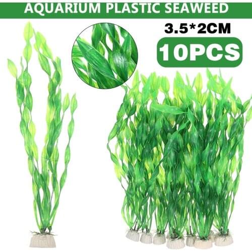 10pcs Aquarium Plastic Seaweed Grass Aquarium Fish Tank Decoration Underwater Plants Simulation Ornaments