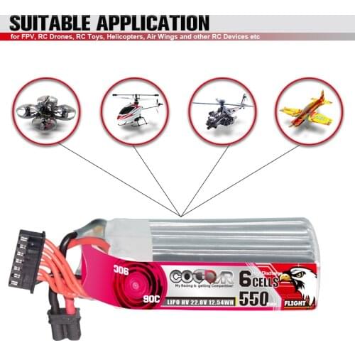 2PCS 6S 550mah 22.8V 90C Lipo Battery With XT30 Plug for BETAFPV Beta85X RC Quadcopter Drones Small Car Parts