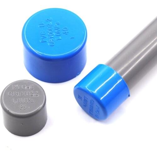 2pcs I.D 20~200mm PVC Pipe End Cap Connectors Water Supply Pipe End Plug Joint Hydroponic Frame Plastic End Cap Fittings