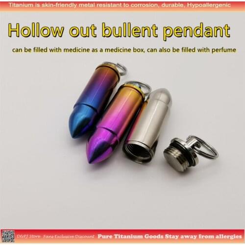 Pure Titanium Bullet Pendant, Sterling Bullet Prayer Box, Bullet Locket, Memory Box, Wish Box