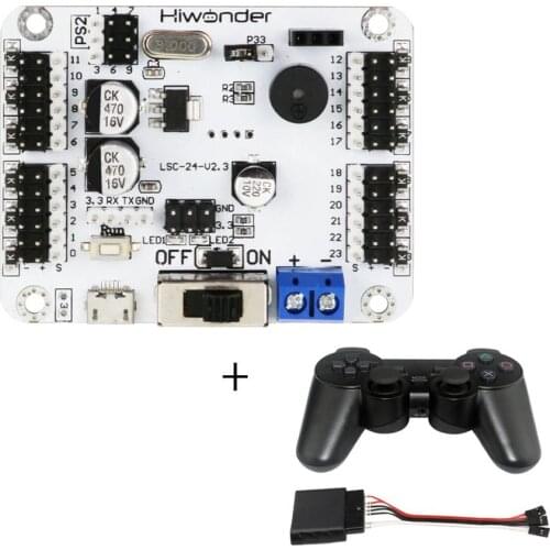 24CH Digital Servo Controller with Wireless Handle Robot Control Board Over-Current Protection Compatible with Arduino