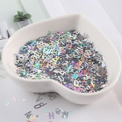 1 Bag Nail Art Holo Sequins Glitter Mixed Size Letter Design Shape Flake Tips Manicure Gold Silver 3d Nail Accessories Paillette