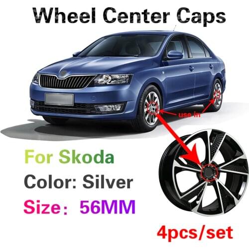 4pcs 56MM For Skoda Octavia A7 A5 1 2 3 rapid kodiaq fabia karoq superb 2 3 yeti Car Rim Wheel Center Hub Cap Badge Logo Covers