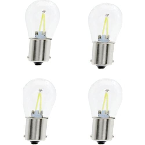 4x Strobe Flash 1156 BA15S 1157 BAY15D P21W COB Glass Shell Auto Car Light Daytime Running Lights Turn Signal Tail Rear Lights