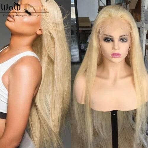 613 Blonde Straight Lace Front Wig Virgin 4x4 Transparent Lace Closure Wig PrePlucked For Women Honey Blonde Lace Frontal Wig