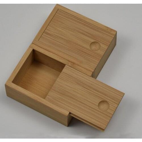 Bamboo Box Desktop Organizer Wooden Makeup Storage Box Sewing Needle / Playing Card Packaging Case 8.5x6.5x3.5cm
