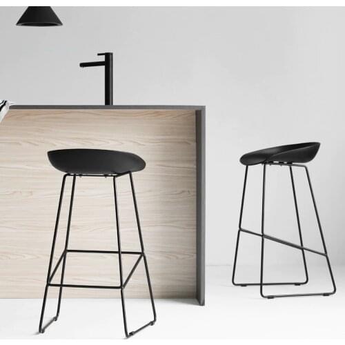 65cm/75cm Modern Nordic Bar Stool Wrought Iron Bar Chair Home Back High Chair Creative Cafe Gold Bar Stools 150kg Bearing