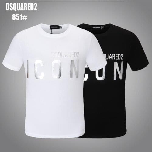 Classic mens and womens cotton T-shirt, letter print O-neck short-sleeved shirt, hip-hop style Dsquared2 851