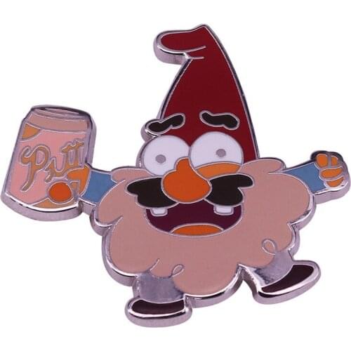HOSENG Weird Town Dwarf Cartoon Animated Badge Brooch Backpack Lapel Alloy Jewelry Enamel Pin Gift HS_424