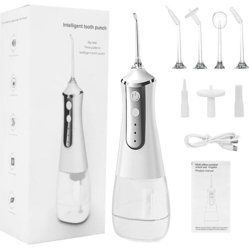 Electric Teeth Cleaner Waterproof Teeth Flosser Water Flosser Cordless Dental Oral Irrigator Rechargeable for Travel Home
