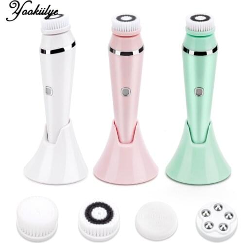 Electric Facial Deep Cleansing Brush Ultrasonic Facial Pore Cleanser Waterproof Soft Massage Blackhead Remover Skin Care Tools