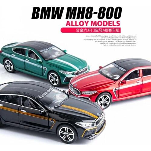 1:32 Scale Diecast Alloy Metal Collection Car Model For TheBMW MH8-800 Powerful Pull Back Toys With Sound&Light