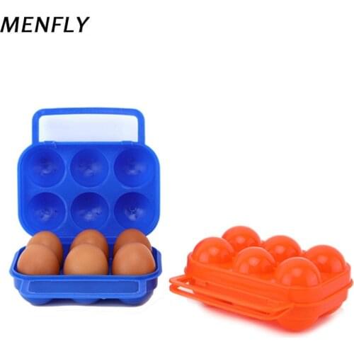 MENFLY Outdoor Foldable 4 Grid Egg Carton Portable Camping Plastic Pack Eggs Box Picnic Anti-Broken Anti-Pressure Storage Case
