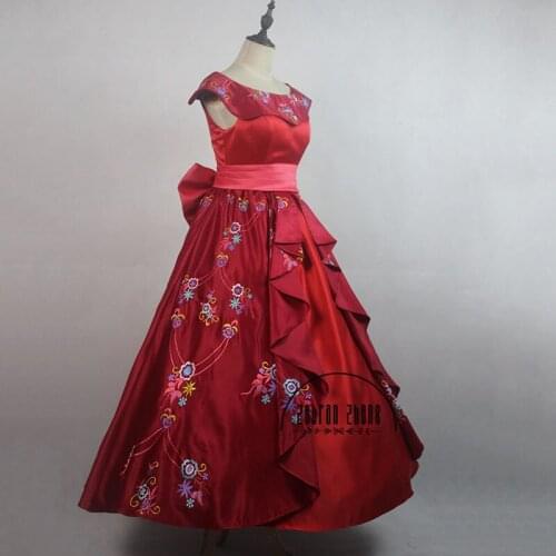 Custom Made Princess Elena Cosplay Costume Red Luxury Embroidery Princess Dress Halloween Costume For Women