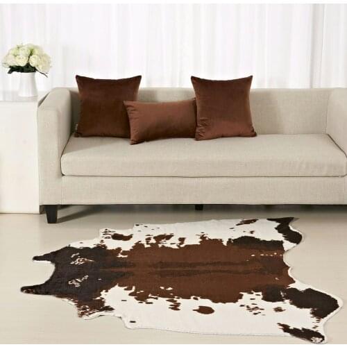 Zebra/Cow Printed Carpet Imitation Leather Rug Animal Skins Natural Shape Carpet Bedroom living room coffee table mat home Decor