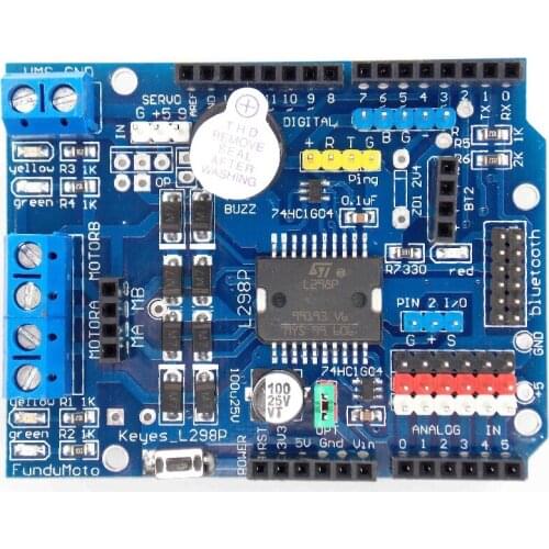 L298P PWM Speed Controller Dual High-Power H-bridge Driver ,Bluetooth Interface, L298P Module Motor Shield Board