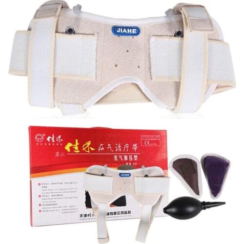 Treatment with medicine bag for adult umbilical inguinal hernia incisional belt surgery men old white gas-filled supports mat