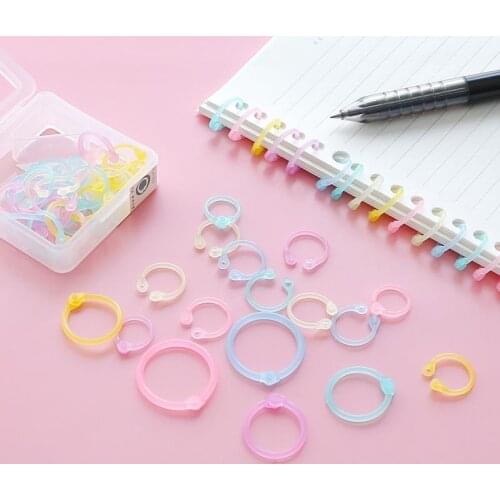 1 box Colored Easy Ring Paper Book Loose Leaf Binder Multi-function Circle Calendar Ring Keychain Key Ring