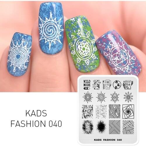 KADS Fashion 040 pattern nail stamp templates nail art stamping Plate Image Template Tools For printing DIY Manicure Stencils
