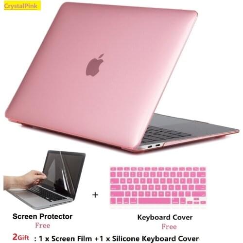 New 3in1 Crystal Laptop Hard Case+Screen Protector (Gift)+Keyboard Cover (Gift) For 11 12 13 15"Apple Macbook Air ProTouch Bar