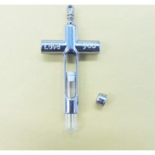 Factory wholesale, 100PCS, latest design, best-selling! Couple cross perfume bottle pendant