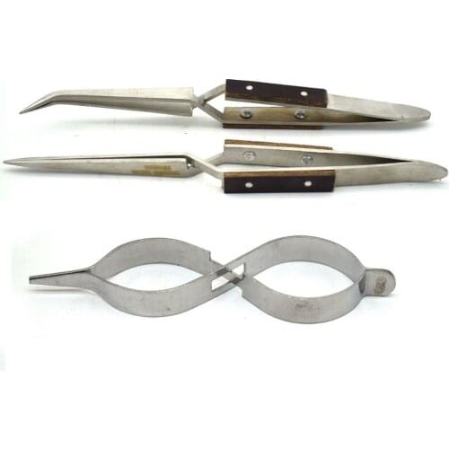 1 Piece Curved Straight Jewelry Solder Tweezers Self-Lock Gemstone Pick-Up Tools