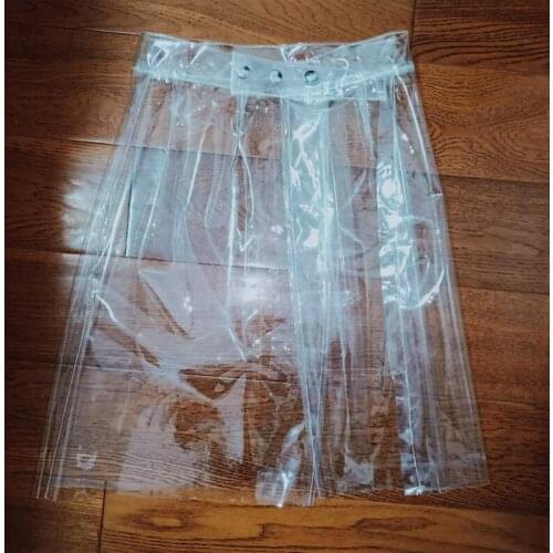 PVC Transparent Half-Length A- Line Skirt Model Catwalk Skirt Faldas Mujer Moda 2020 High Waist Skirt Harajuku Skirts Womens