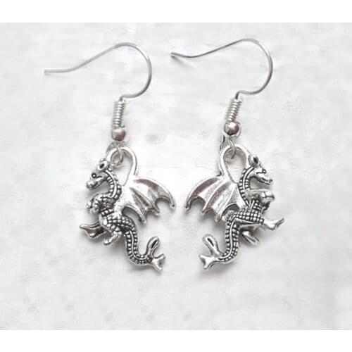 Dragon earrings, mythical creature jewelry, charm earrings, gifts for her, animal earrings, gothic earrings, steampunk jewellery