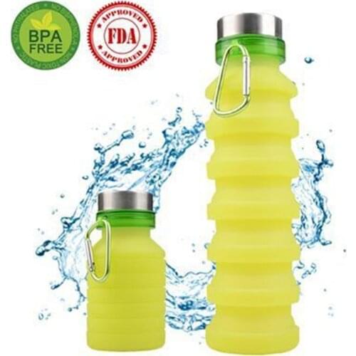 550ML Water Bottles BPA FREE Silicone Retractable DrinkingCup Outdoor Sport Tour Climbing Car Travel water bottle Folding Kettle