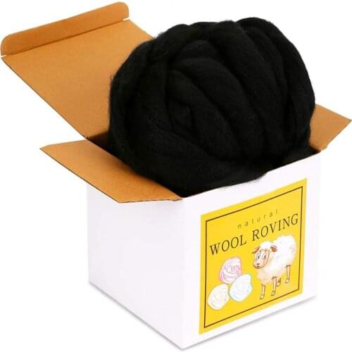 LMDZ 8.82oz Super Wool Chunky Yarn, Wool Roving Top for Needle Felting, Soft Felting Wool Supplies for Hand Spinning