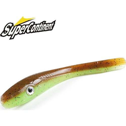 Supercontinent Crazy Slug 78mm/8pcs 3D eyes Soft Fishing Lure Seabass Artificial Bait Silicone Worm Shad Eel Needlefish