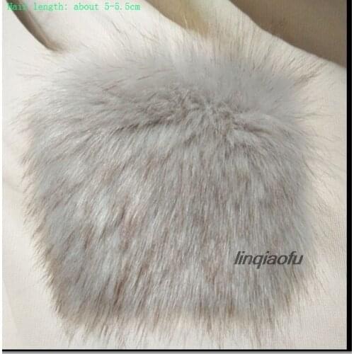 Light gray dyed tip fox fur thick plush fabric