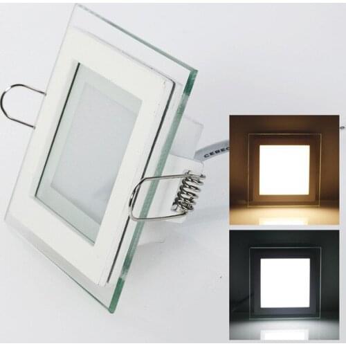 6W 9W 12W 18W Dimmable LED Panel Downlight Square Glass Cover Lights High Bright Ceiling Recessed Lamps AC85-265 + Driver