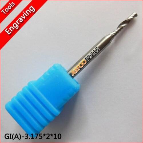 Precision 3.175*2.0*10MM One Flute Carbide Milling Tools, Router Bits, CNC Engraving Bits on Acrylic, Woodworking Machine