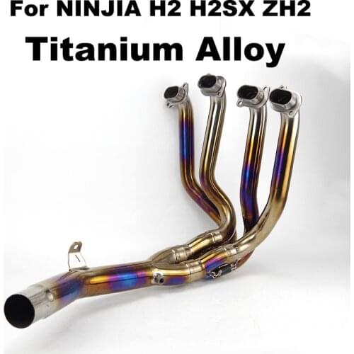 Slip-on for Ninja H2 H2SX ZH2 Exhaust Headers Titanium Alloy Muffler Escape Elbow Front Pipe Custom Handmade