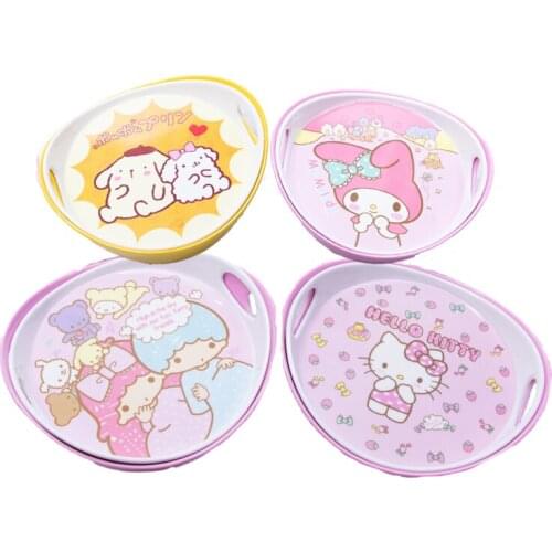 Japanese Kawaii Kittys Melody Gemini Poms Purin Cartoon Anime with Cover Anti-Scalding Instant Noodles Bowl Kids Holiday Gifts