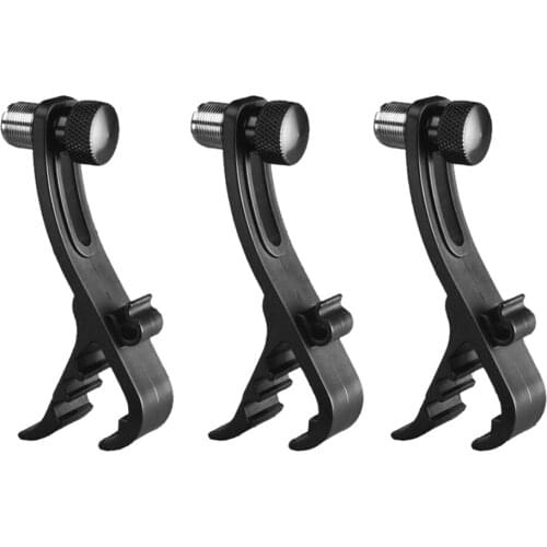 3pcs Adjustable Shockproof Drum Rim Microphone Clip Drum Clips Clamp Snare for Microphone Clamps Holder with Groove Gear