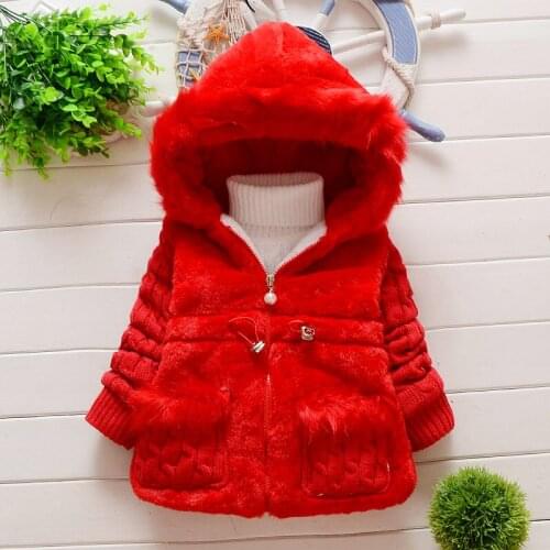 2021 Winter Girls Faux Fur Coat Thick Sweater Baby Girl Clothes 2-5 Years Outwear Kids Down Coat Parkas Toddler baby jacket