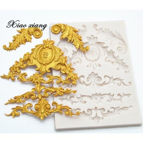 3D Lace Relief Silicone Molds Cake Border Fondant Mould Cake Decorating Tools Polymer Clay Mould Chocolate Lace Molds M2086