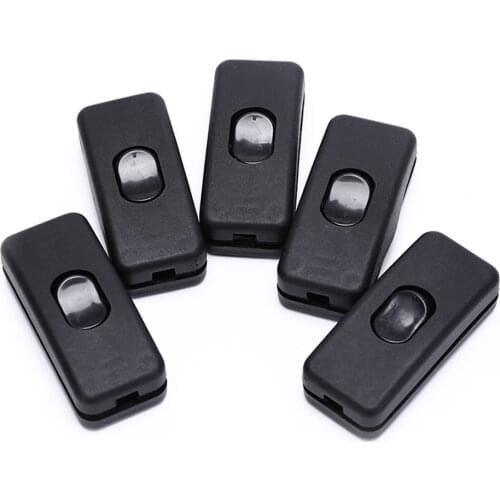 5pcs/lot 60mm*13.5mm*25mm ON/OFF Inline Switch Black Inline Table Lamp Desk Light Cord Cable Switch 110-250V High Quality