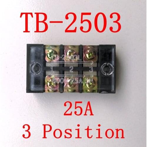 5pcs/lot TB Terminal Block TB-2503 Panel Mounted Terminal Connector 600V 25A 3 Position