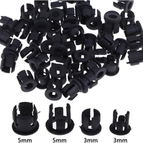 50pcs Black Plastic 3mm 5mm Lamp LED Diode Holder Black Clip Bezel Socket Mounts Useful