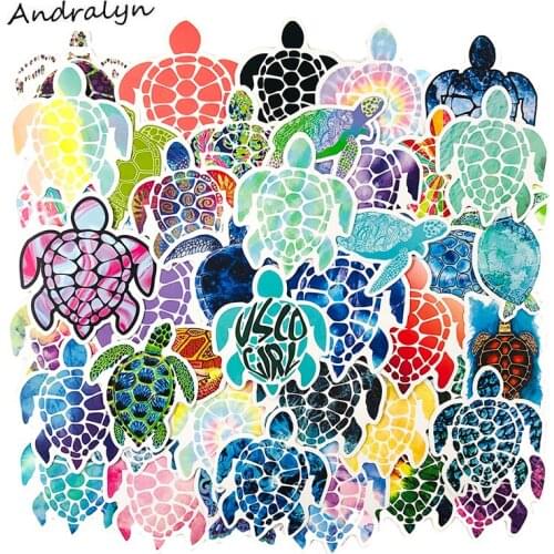 10/50Pcs Ocean Cartoon Sea Turtle Stickers For Kids Laptop Skateboard Luggage Refrigerator Notebook Helmet Toy Cartoon Car