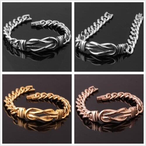 11.6mm Hip-hop Stainless Steel Silver Color/Gold Color/Rose Gold Cuban Chain Men Womeens Bracelet Wirtband 8.66" Christband Gift