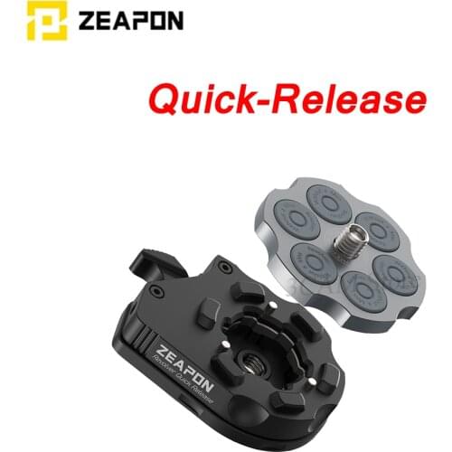 ZEAPON Al-H1 Revolver QUICK RELEASE plate Base Plate Clamp Tripod Screw Mount fast loading for DSLR Camera Slider Rail Camcorder