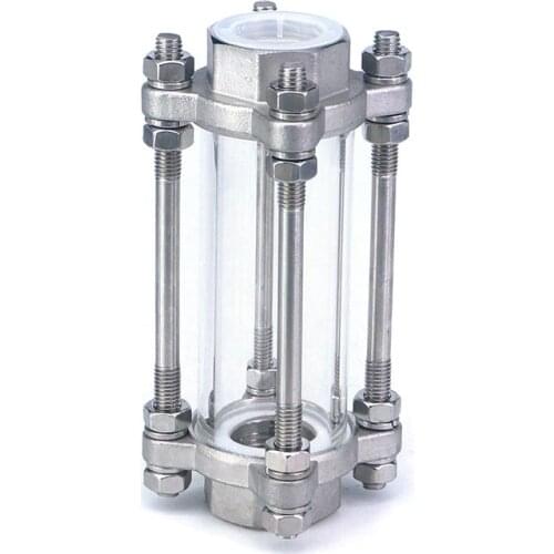 1" BSPT Female SS304 Stainless Steel Flow Sight Glass Dipoter Sealing Material Silicone 85 PSI