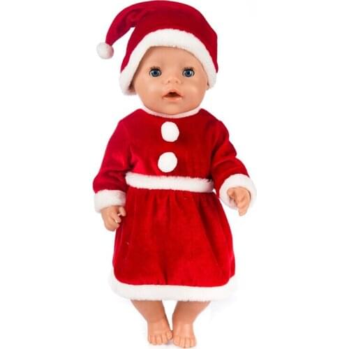 Red Christmas suit Doll Clothes Born Baby Fit 17 inch 43cm Doll Accessories For Baby Festiival Gift