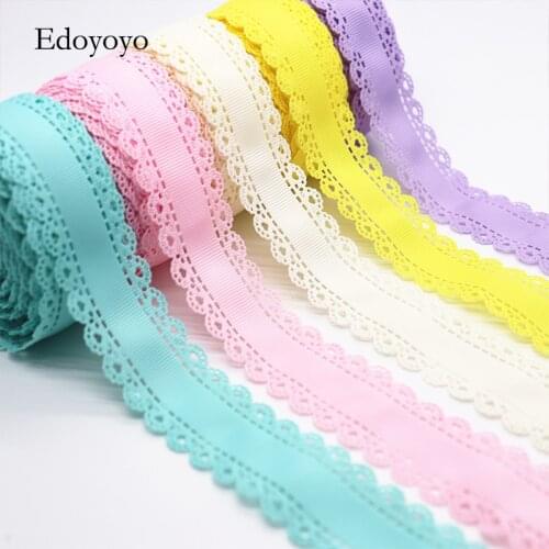 10 Yards Hollow Lace Grosgrain Ribbon Peach Heart Ribbon 30MM For Hair Bows DIY Crafts Handmade Accessories M19042702