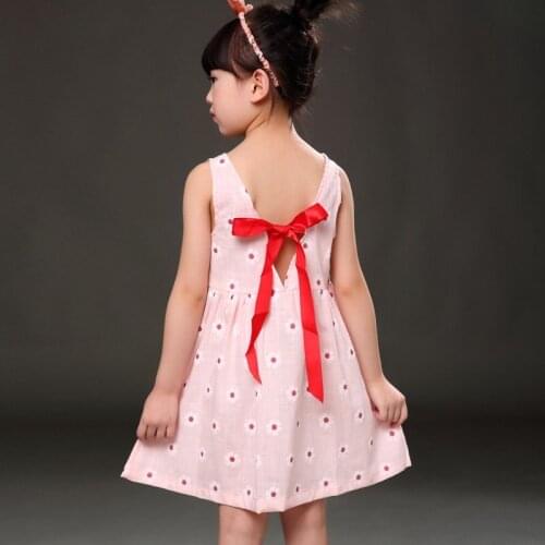 Baby Girl Summer Dress Kids Sleeveless Printing Pattern Cotton Vestidos Princess Tutu Dress Wedding Christening Gown Dress